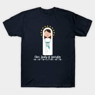 Our Lady of Lourdes St Bernadette Immaculate Mary Catholic T-Shirt